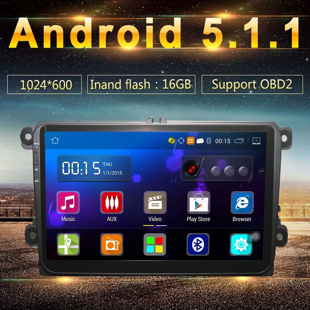 Авто Радио 2Din Android 5.1 автомобиль GPS dvd-плеер с 16 ГБ 1 г DDR3 4 core Процессор для сиденье