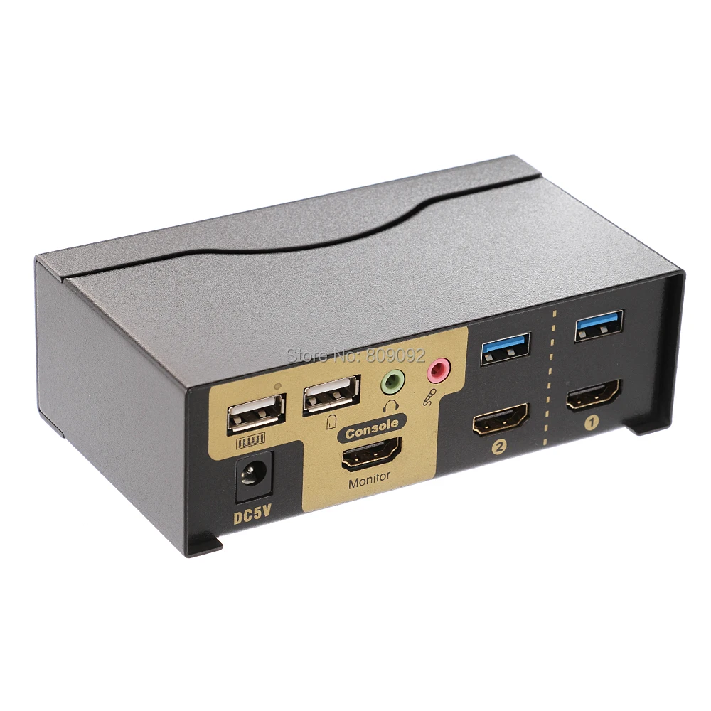 Профессиональный металл USB HDMI KVM переключатель 2 Порты и разъёмы HDMI USB3.0 с аудио сплиттер для кабелей Мышь клавиатура 1080 P 3D коммутатор