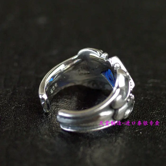 

New retro Sterling Silver Blue Zircon ear clips 1 Pair