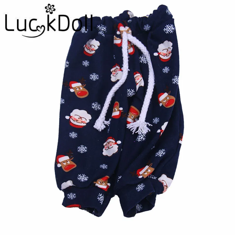 LUCKDOLL печатных леггинсы с поясом подходит 18 дюймов Американский 43 см Кукла одежда аксессуары, игрушки для девочек, поколение, подарок