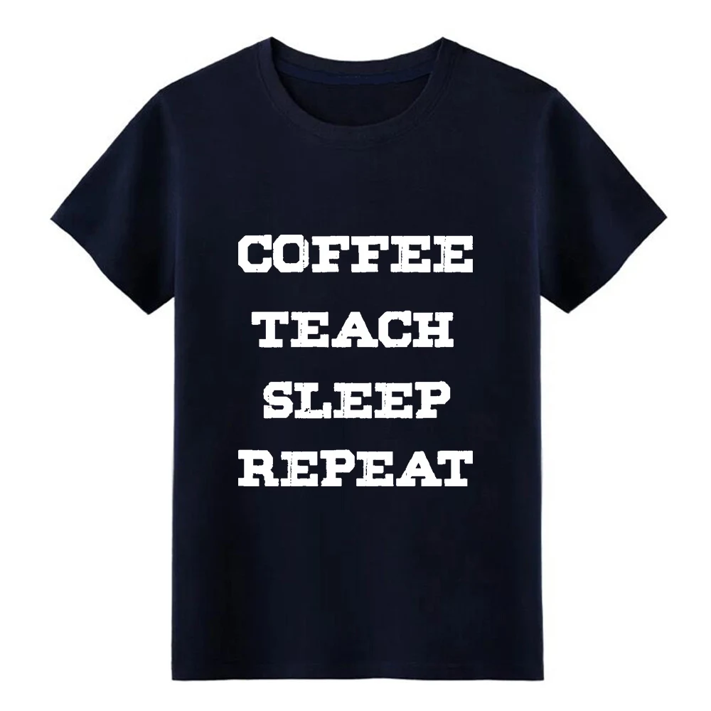 Мужская черная футболка с коротким рукавом coffee teach sleep repeat европейский размер S-3xl