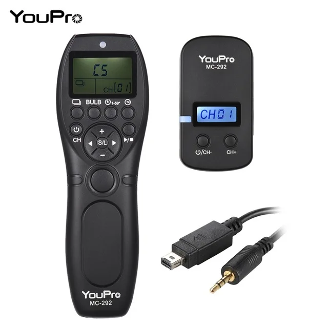 DC2 YouPro MC-292 DC0/DC2/N3/S2/E3 2,4G беспроводной пульт дистанционного управления ЖК-Таймер спуска затвора каналы для Canon sony Nikon Fujifilm и т. Д - Цвет: DC2