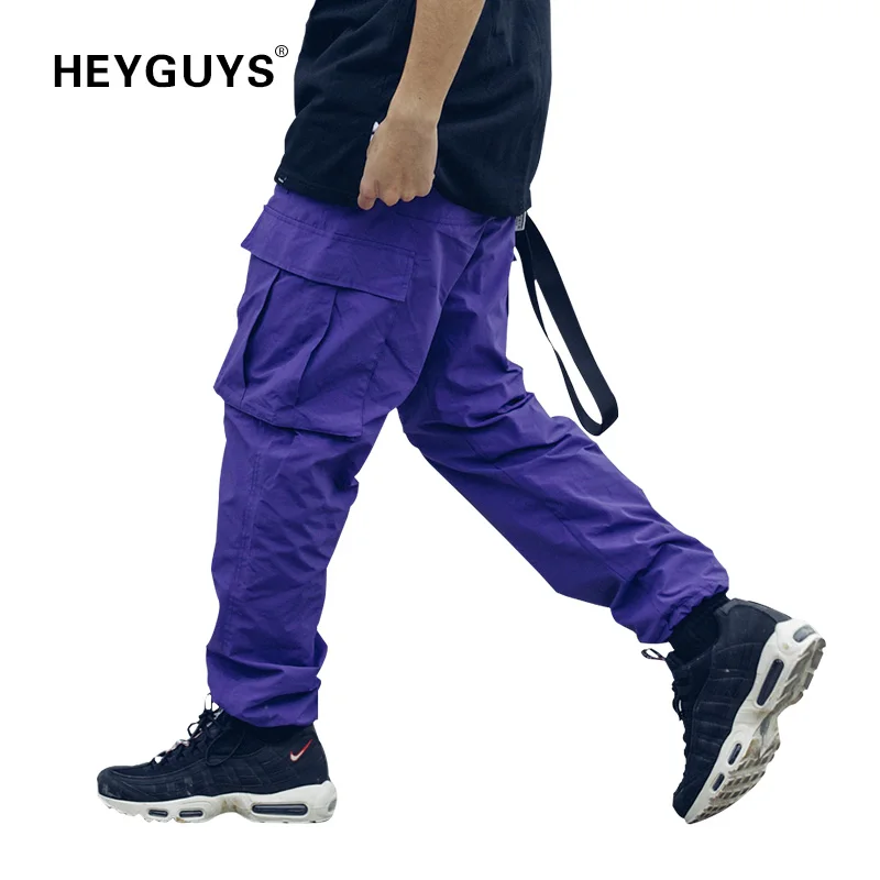 Новинка 2019 свободные длинные мужские брюки HEYGUYS модные облегающие уличная одежда