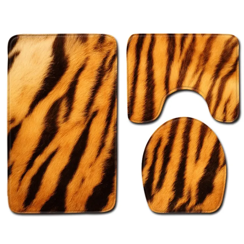 3 шт./компл. коврик для ванной с изображением животного кожи леопарда тигра