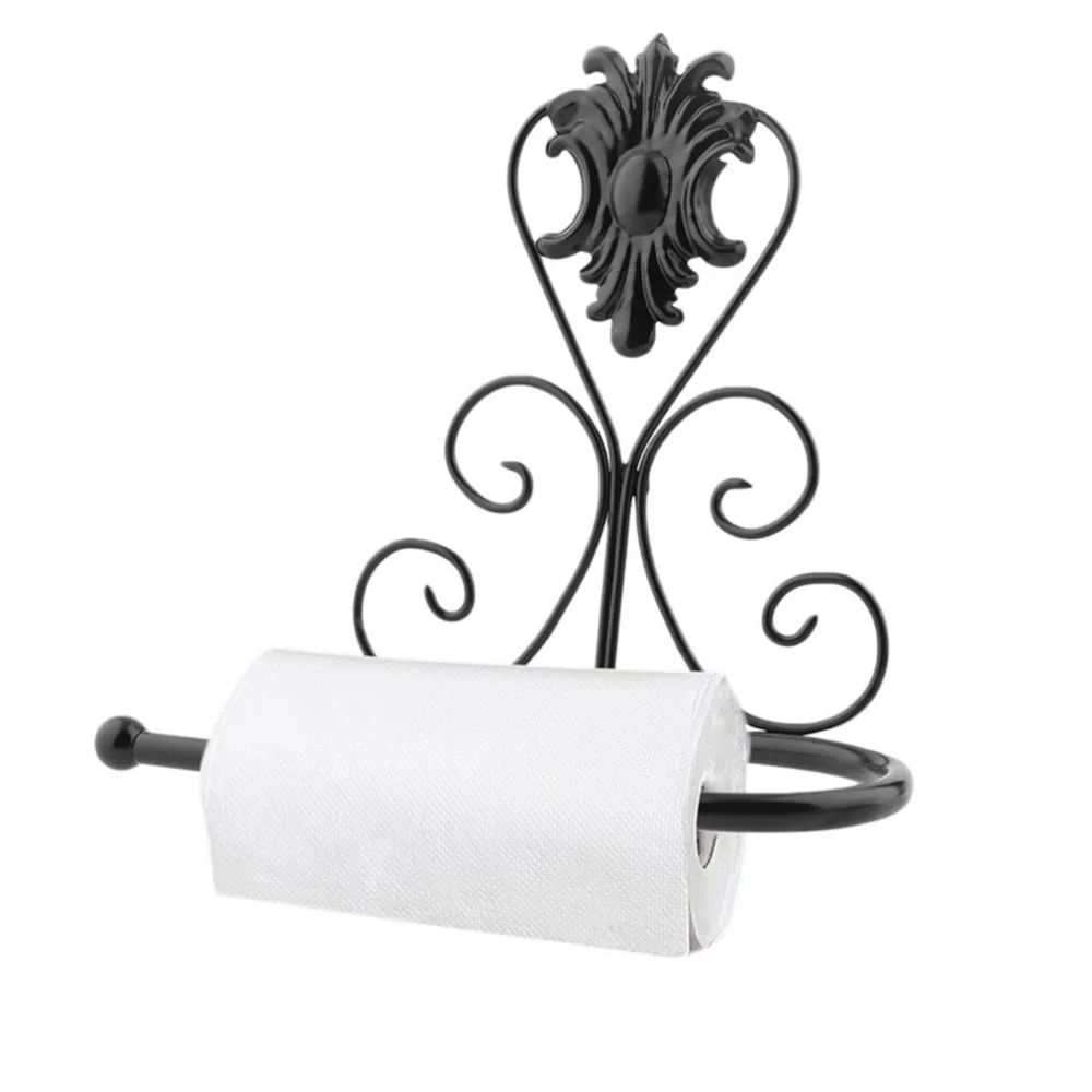 Vintage Design Classical Iron Tissue Paper Towel Roll Holder Bathroom Toilet Wall Mount Rack Hanger Anti-rust Surface