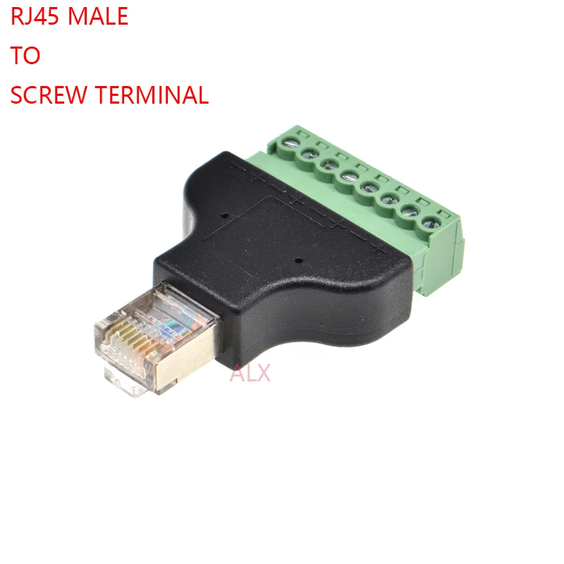 RJ45 Ethernet штекер на 8 PIN винтовой терминал конвертер разъем адаптер для cctv
