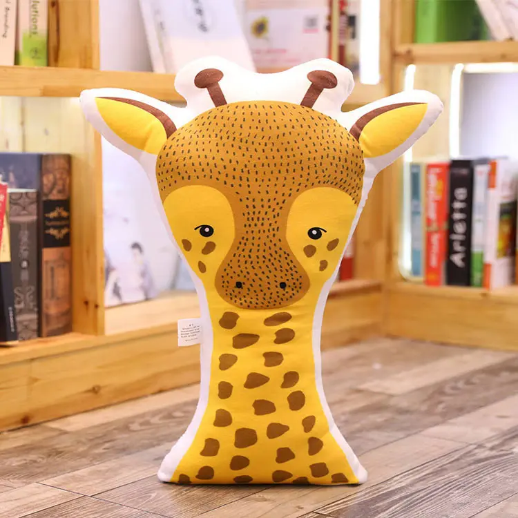 Giraffe INS Короткие Плюшевые Мультяшные пилллоу милые мягкие игрушечные животные подушки принт лиса медведь Жирафики олень скандинавские игрушки для детской комнаты декор - Цвет: Giraffe