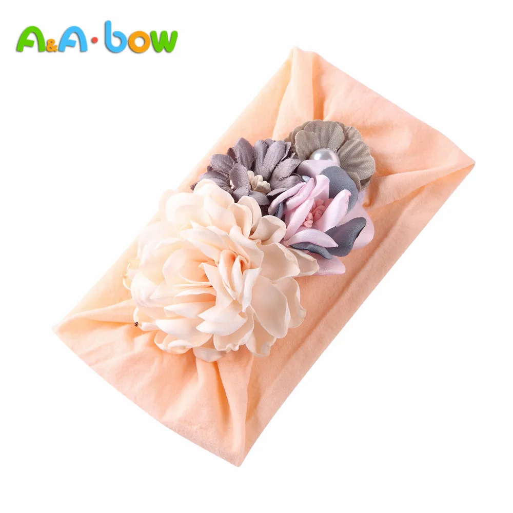 Diadema el&aacute;stica de flores para beb&eacute;, para ni&ntilde;a turbante, diadema para la cabeza, calentador de pelo, diademas para ni&ntilde;a, 1 ud.-4