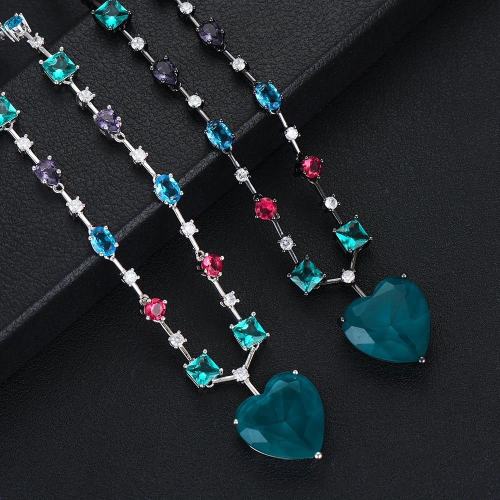 Женское Ожерелье GODKI разноцветное ожерелье с кулоном в виде сердца полностью