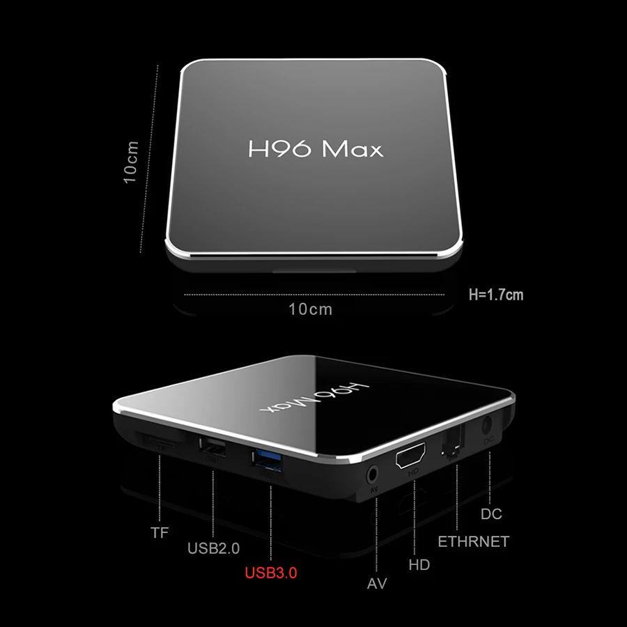 Последним Amlogic S905X2 Smart ТВ BOX Android 8 1 H96 Max X2 DDR4 4 GB 64 2 G/G Wi Fi Bluetooth K 3D Декодер каналов