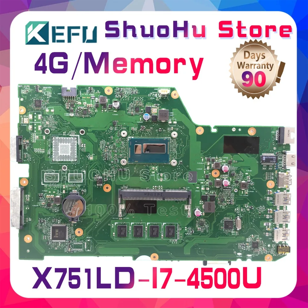 Материнская плата KEFU для ноутбука ASUS X751LA X751L X751LD R752LD R752LA R752LN rev2.0 протестированная