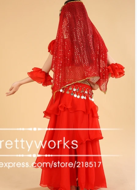 Бесплатная доставка новый бренд для девочек танца живота зеленый желтый красный