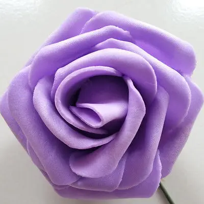 LIGHT PURPLE Горячее предложение! Распродажа! Новые 50 шт. Розы Декоративные цветы букет Искусственные из ПЭ пены цветок для свадьбы невесты букет вечерние украшения дома DIY - Цвет: LIGHT PURPLE