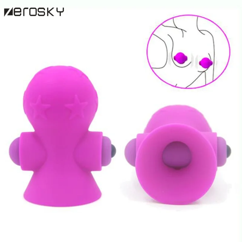 Zerosky Nipple Sucker Vibrating Bullet Vibrator Suction Cup Breast Massager Clitoris Stimulator Sex Toys for Woman | Красота и