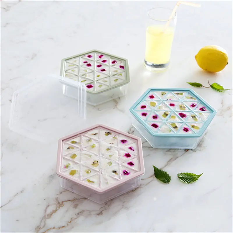 Popular New Hot Sell Popsicle Mold Hexagonal Ice Making With Lid Three Color Options Cream Sticks For Cube | Дом и сад