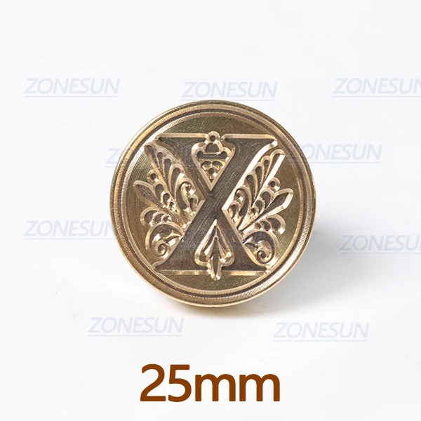 X with handle ZONESUN Письмо Конверт уплотнение воск медь печать штамп искусство декоративная восковая печать штамп деревянная ручка свадебный пост подарки - Цвет: X with handle