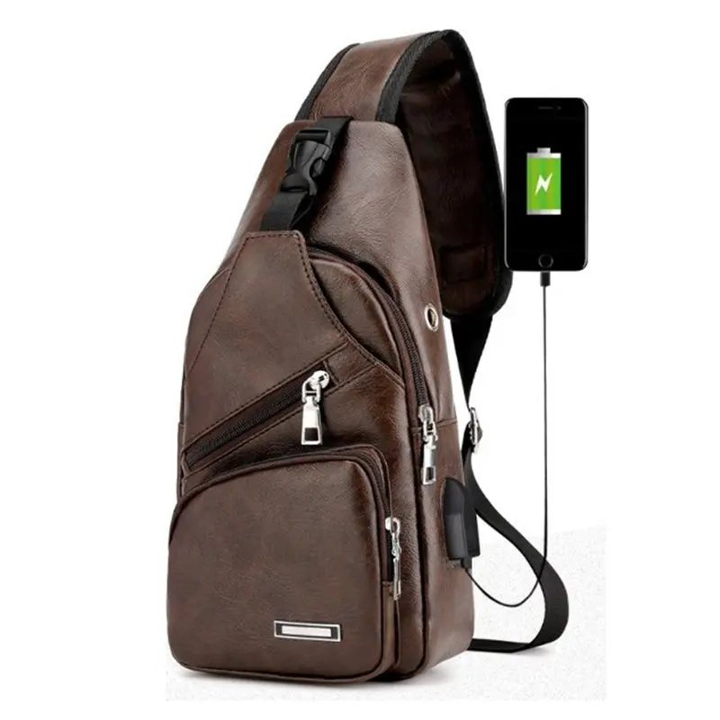 Сумка-мессенджер мужская с USB-зарядкой и защитой от кражи |