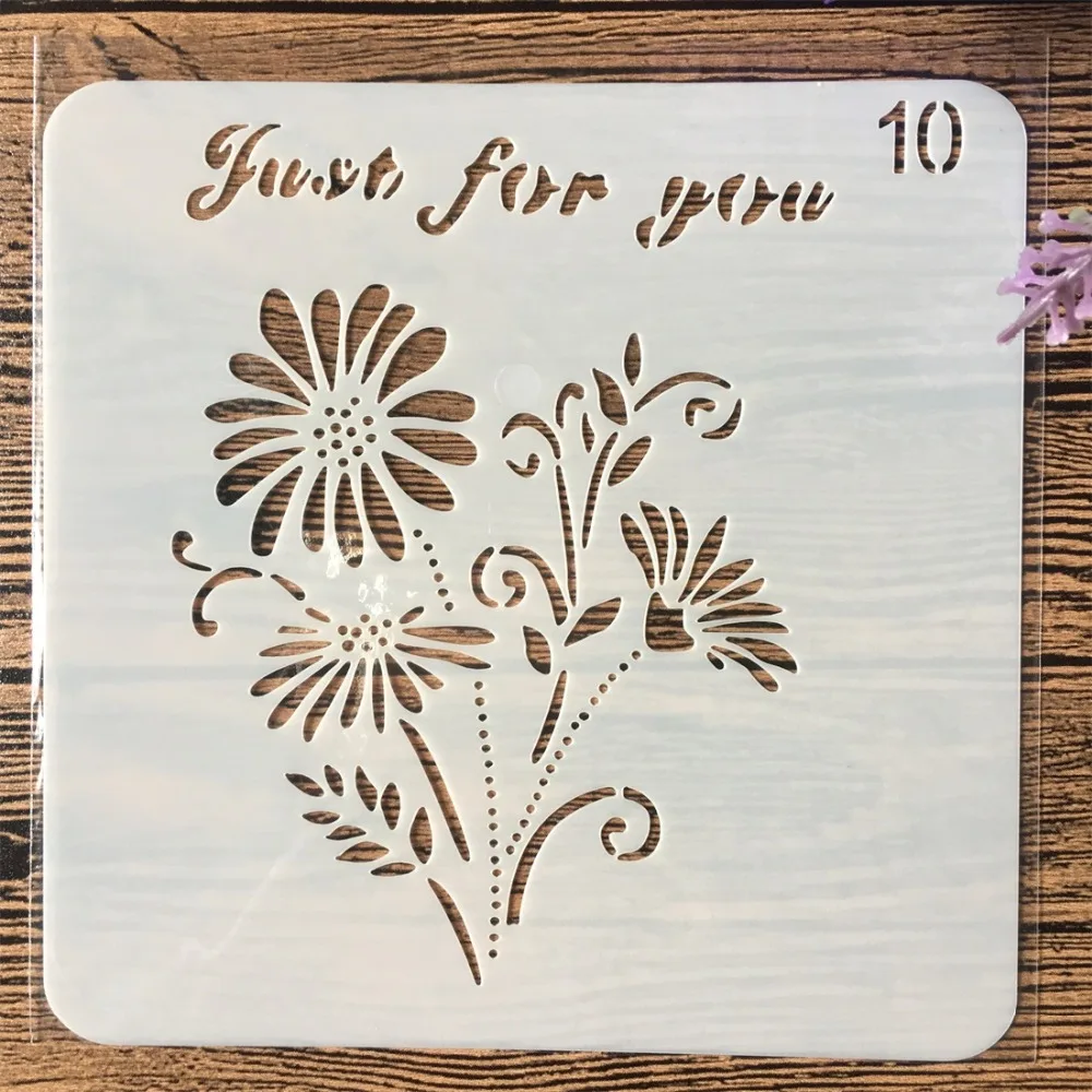 1 пара 13 см цветок Счастливого Дня Святого Валентина DIY Craft Layering Stencils живопись