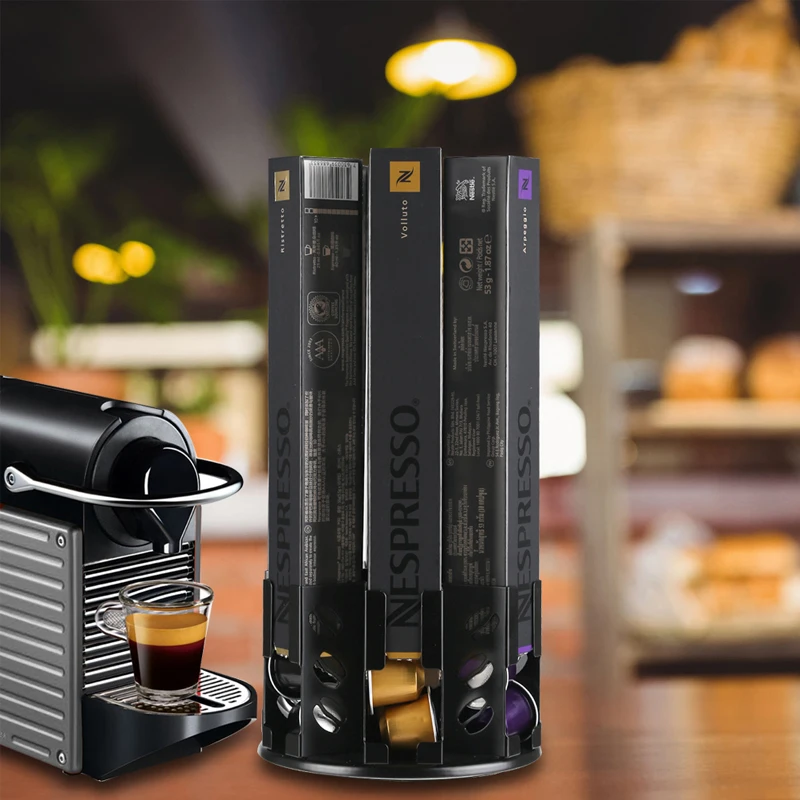 Gamlung Revovling держатель для капсул с кофе для Nespresso капсулы с кофе 360 градусов карусель стеллаж совместим с Nespresso 6 коробок