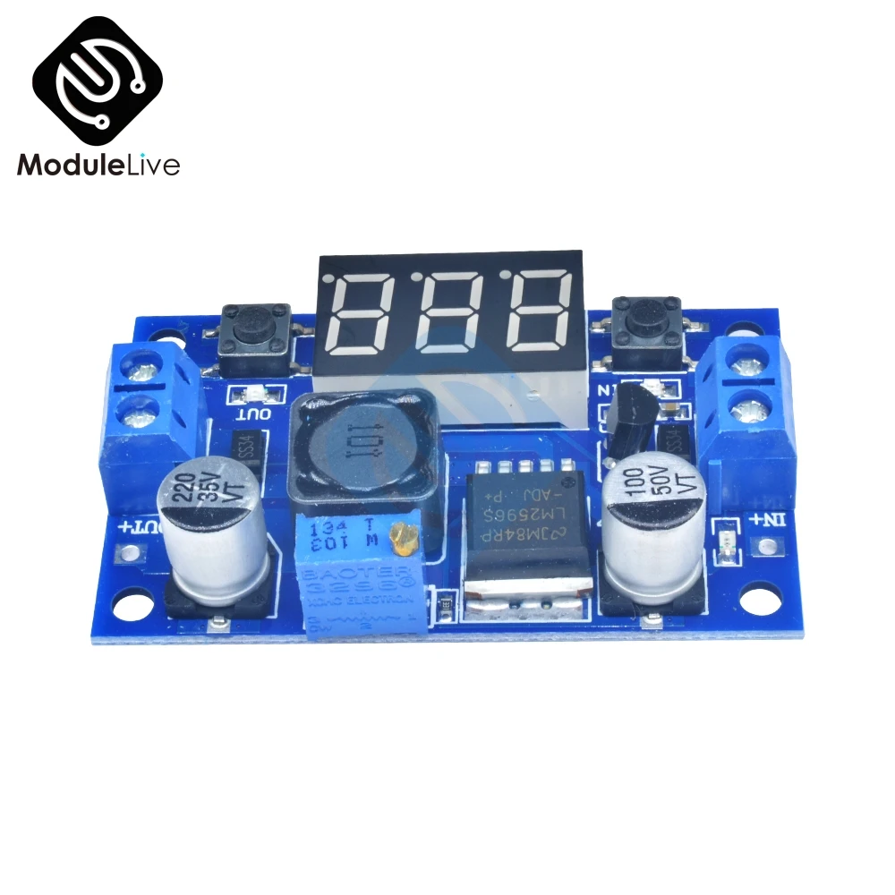 DC-DC Buck Step Down Module LM2596 DC/DC 4.0~40V to 1.25-37V Adjustable Voltage Regulator With LED Voltmeter
