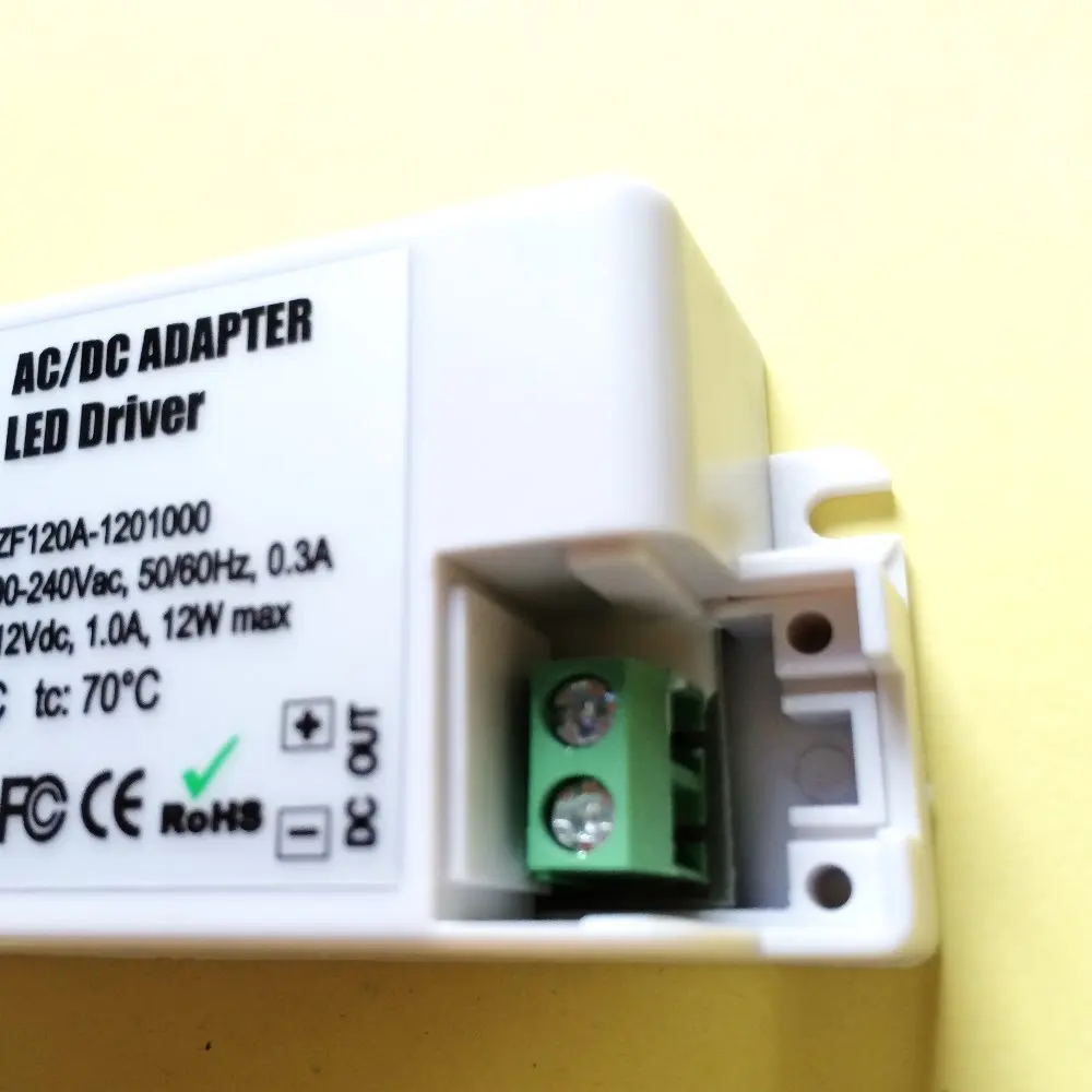 50 шт./лот DC12V1A 12 Вт Мини Ультратонкий компактный блок питания для светодиодного