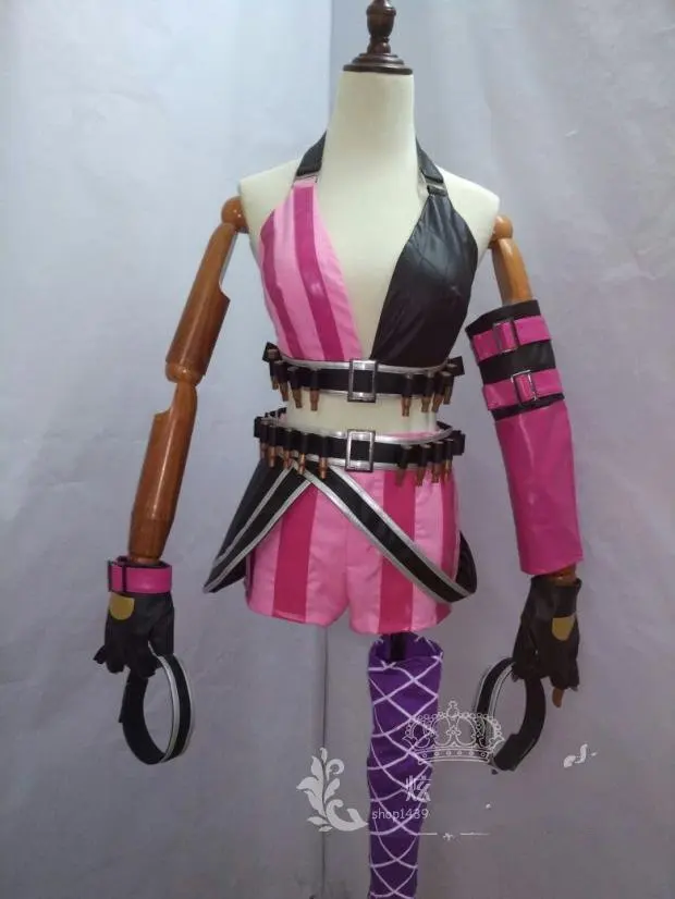 LOL Jinx свободный костюм для косплея Униформа одежда на Хэллоуин Рождественская
