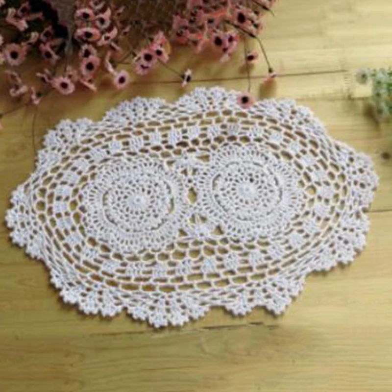 Овальная винтажная ручная кроше кружева Doilies Flroal узор украшение семейного дома