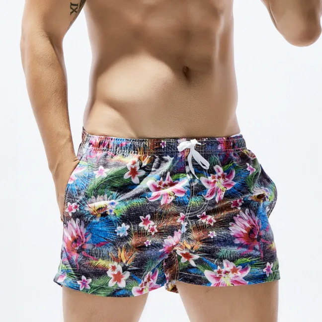 Шорты мужские для серфинга пляжные быстросохнущие шорты с цветочным принтом