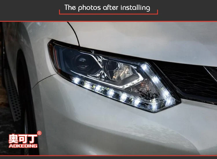 AKD автомобильный Стайлинг Головной фонарь для Nissan X-trail фары Rouge светодиодный фонарь дизайн DRL Hid опция луч аксессуары