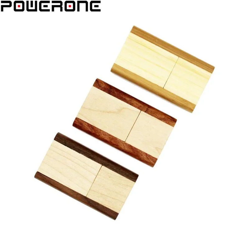 POWERONE логотип на заказ вращающийся+ коробка деревянный usb флэш-накопитель Флешка 4 ГБ 8 ГБ 16 ГБ 32 ГБ 64 Гб карта памяти свадебные подарки