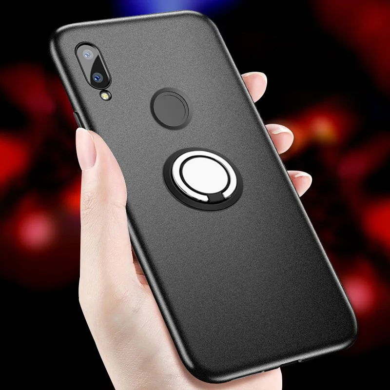 Xiaomi Redmi Note 7 Чехол редми 7 Случаи Силиконовый тонкий кольцо держатель матовая ТПУ Мягкая Защитная крышка для Redmi Note 7 принципиально Coque