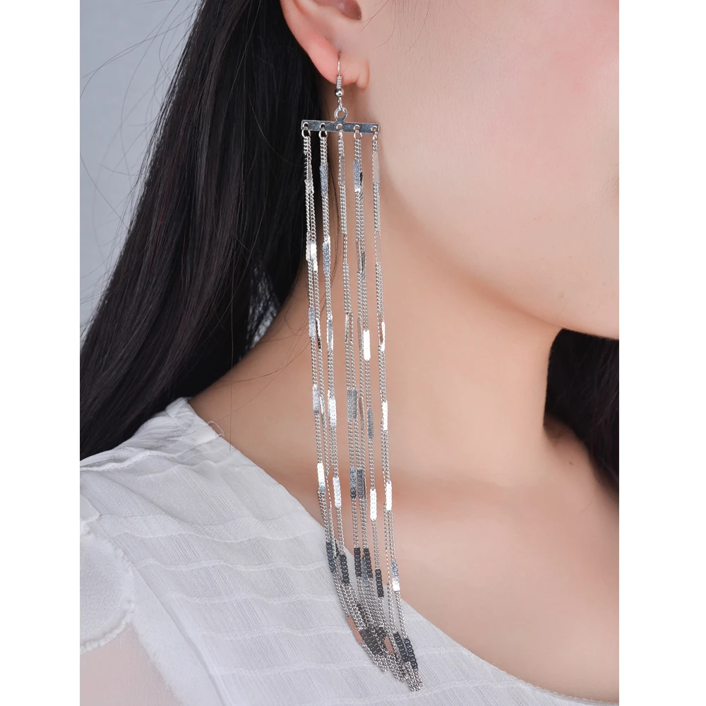 Женские богемные серьги Ingesight.Z длинные висячие с кисточками большие