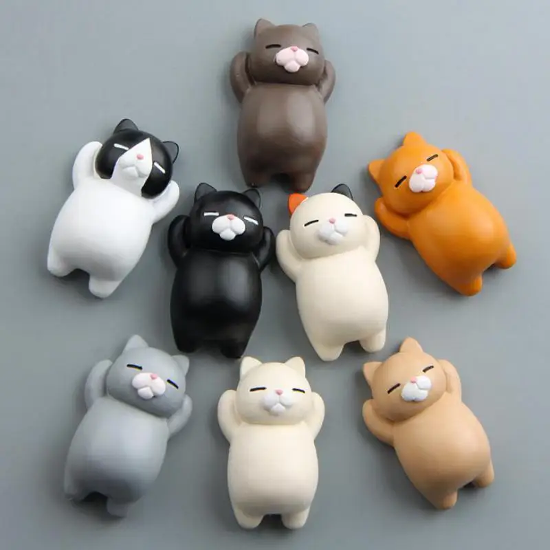 1 шт. милые Креативные в мультяшном стиле жир кот животное 3d магнитный холодильник Kawaii магниты на холодильник для детей подарок холодильник магнитная наклейка