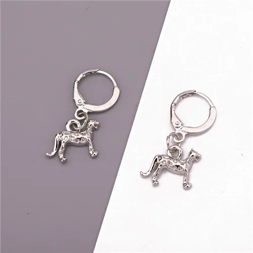 bao zi Silver color 1 Пара Симпатичные Золото Серебро Маленькие Серьги Обруча Леопарда Европейский Панк Животных Кулон Бесконечный Круг Серьги Женщины Ювелирные Изделия E237 - Окраска металла: bao zi Silver color