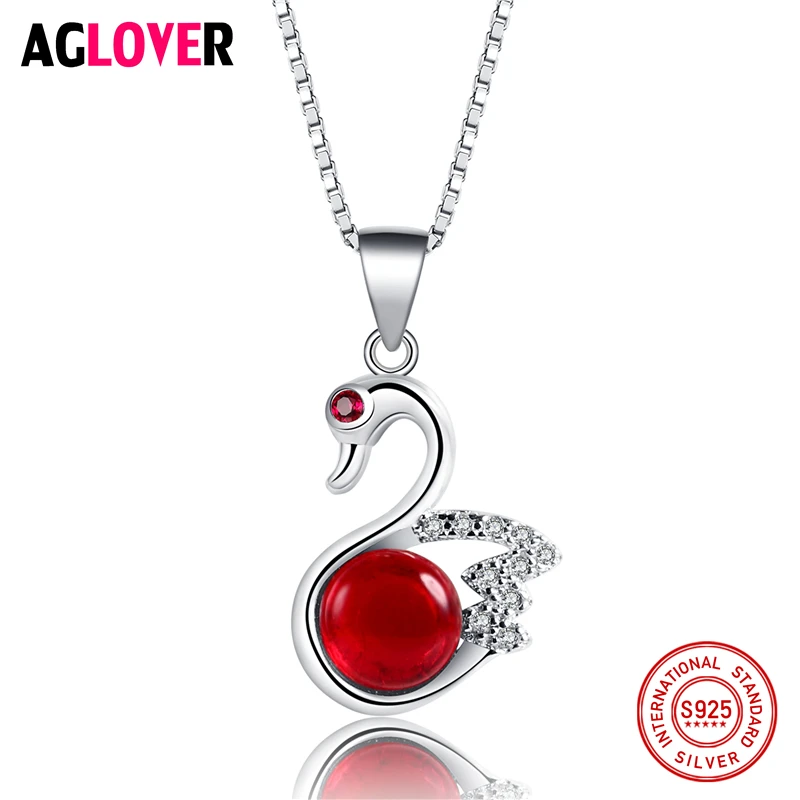 Ожерелье из серебра 925 пробы с подвеской в виде лебедя|jewelry necklace|jewelry fashion necklacejewelry