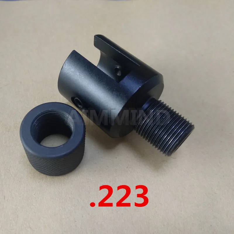 .223 Ствол приставной адаптер с резьбой 1/2x28 5/8-24 Дульный тормоз для Ругер 10/22 нить для адаптера переменного тока с накатанной головкой Сталь предохранительное кольцо - Цвет: .223
