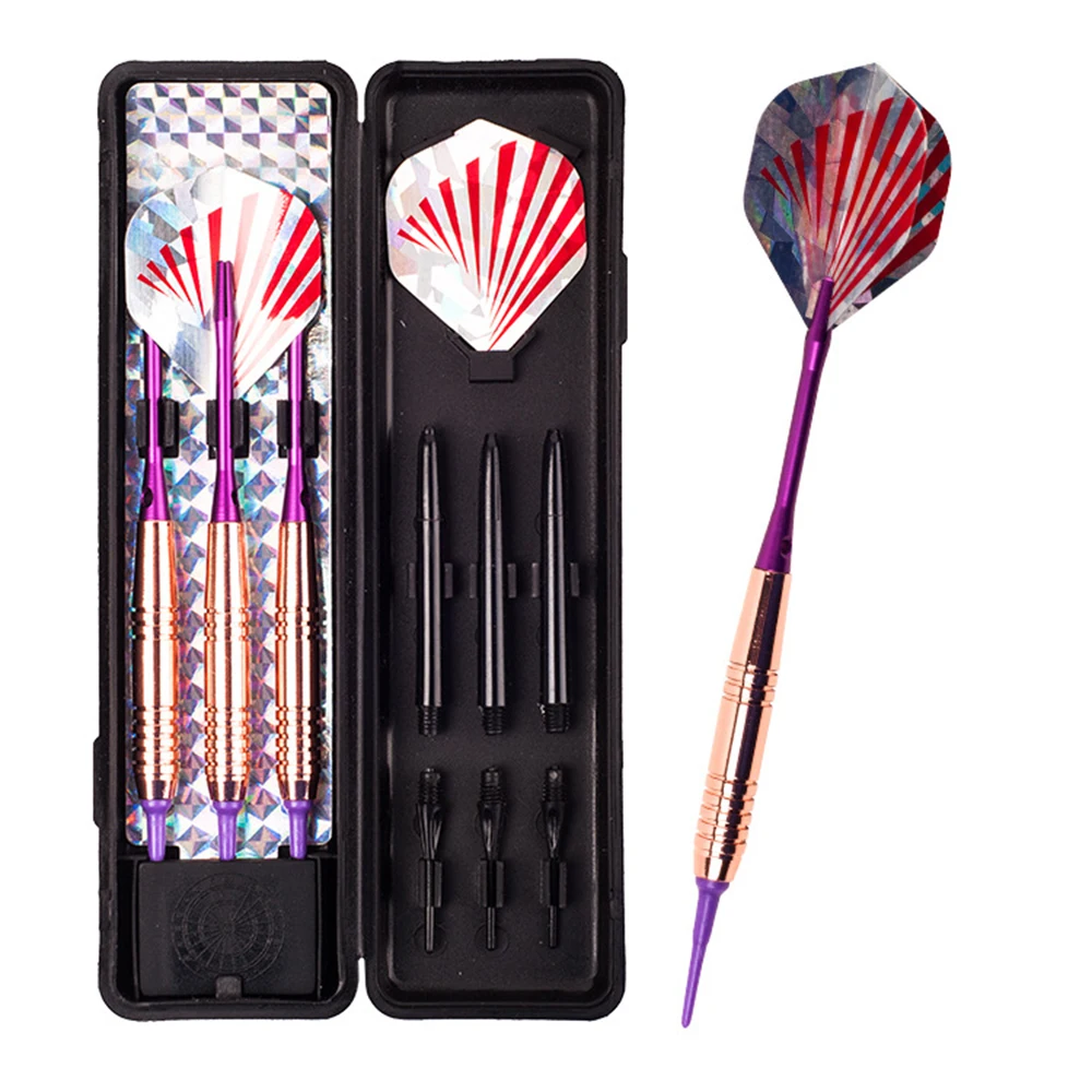 

3Pcs 18g Professional Safe Dart Soft Plastic Tip Rose Gold Copper Barrel Competition Training Dart
