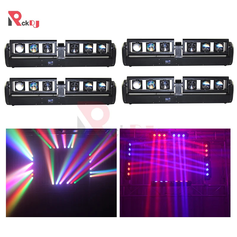 4 шт. 6x12 Вт Двухсекционный RGBW светодиодный луч движущаяся головка света Dmx