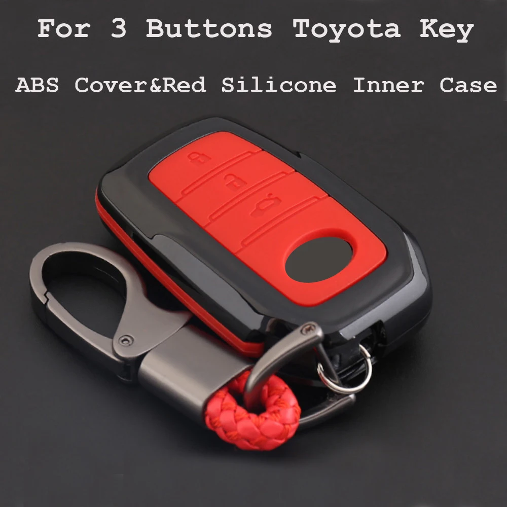 Новинка,, чехол для ключей из углеродного волокна для Toyota Hilux Fortuner Land Cruiser RAV4Remote, аксессуары для ключей