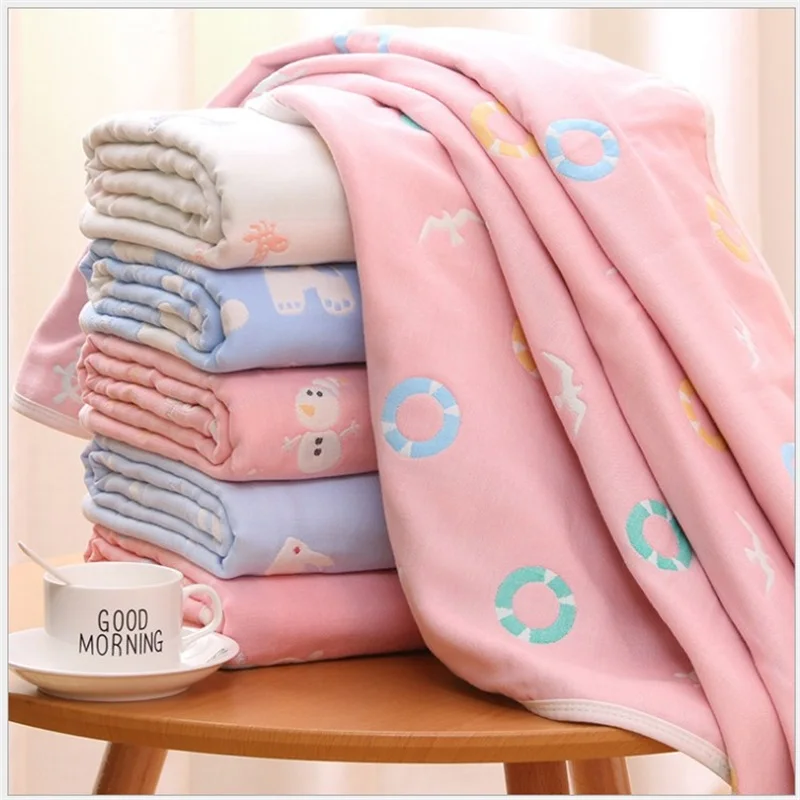 

110*110cm 6 Layers of Multi-purpose Baby Blanket Baby Bath Towel Blanket Baby Blanket Newborn Bedding Blanket