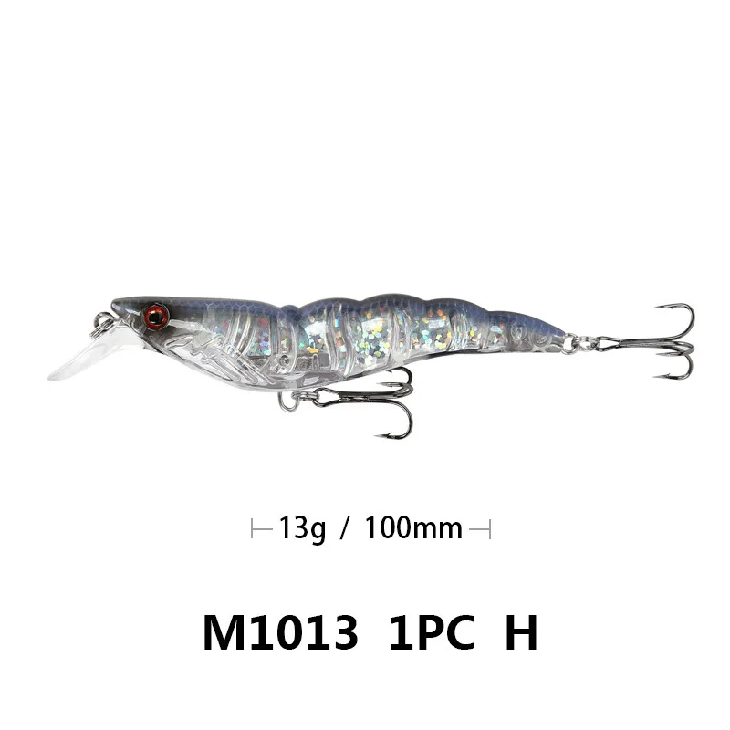 New Simulation Shrimp Fishing Lure 10cm 13g Hard Bait 3D Eyes Crankbait Wobblers Carp Fishing Peaca Bass Fishing Tackle - Цвет: H