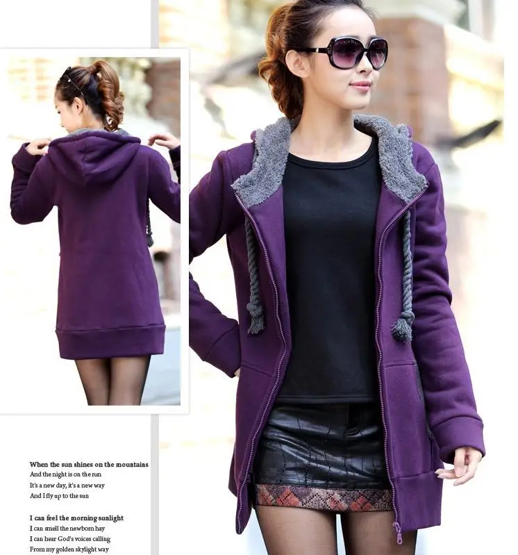 Женская Толстая флисовая кофта толстовка с капюшоном толстый свитшот на осень и