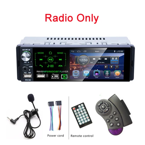 Radio Only Podofo 1 din автомагнитола " HD сенсорный экран Мультимедиа MP5 плеер Bluetooth Авто стерео радио FM приемник USB и камера заднего вида - Цвет: Radio Only