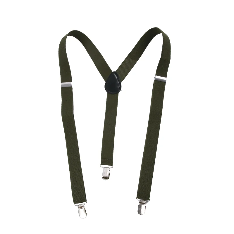 ArmyGreen Цветные детские однотонные джинсы для мальчиков и девочек; брюки с эластичными подтяжками на подтяжках; аксессуары - Цвет: ArmyGreen