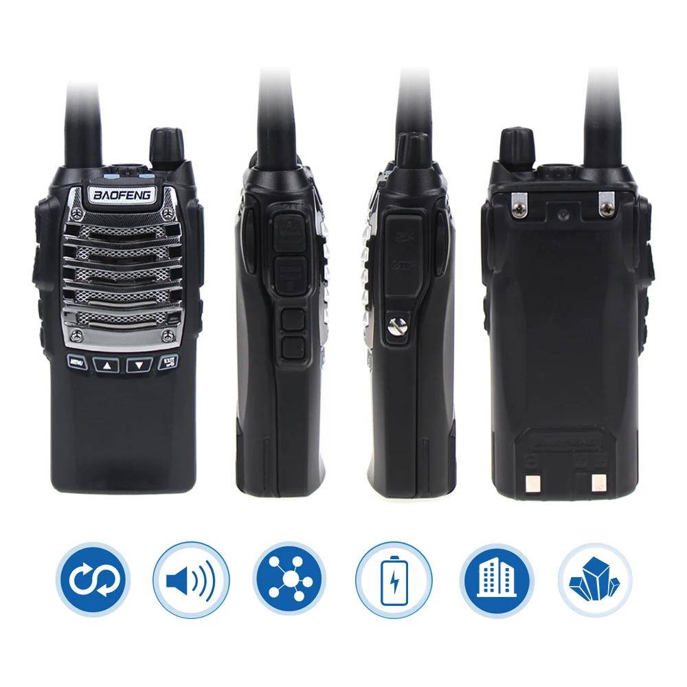 Original Baofeng UV-8D Walkie Talkie 8W UHF 400-480MHz Two Way Radio 128 Channels Portable Radio Comunicador UV8D Interphone