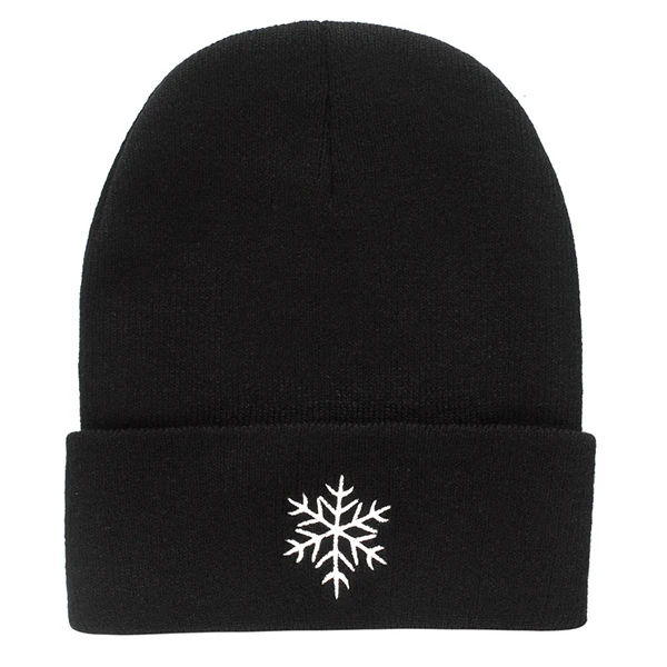 Snowflake Осенне-зимние вязаные шапки для девочек, креативные шапочки, мужские шапки с вышивкой от снега и солнца, черные женские шапки Skullies Bonnet - Цвет: Snowflake
