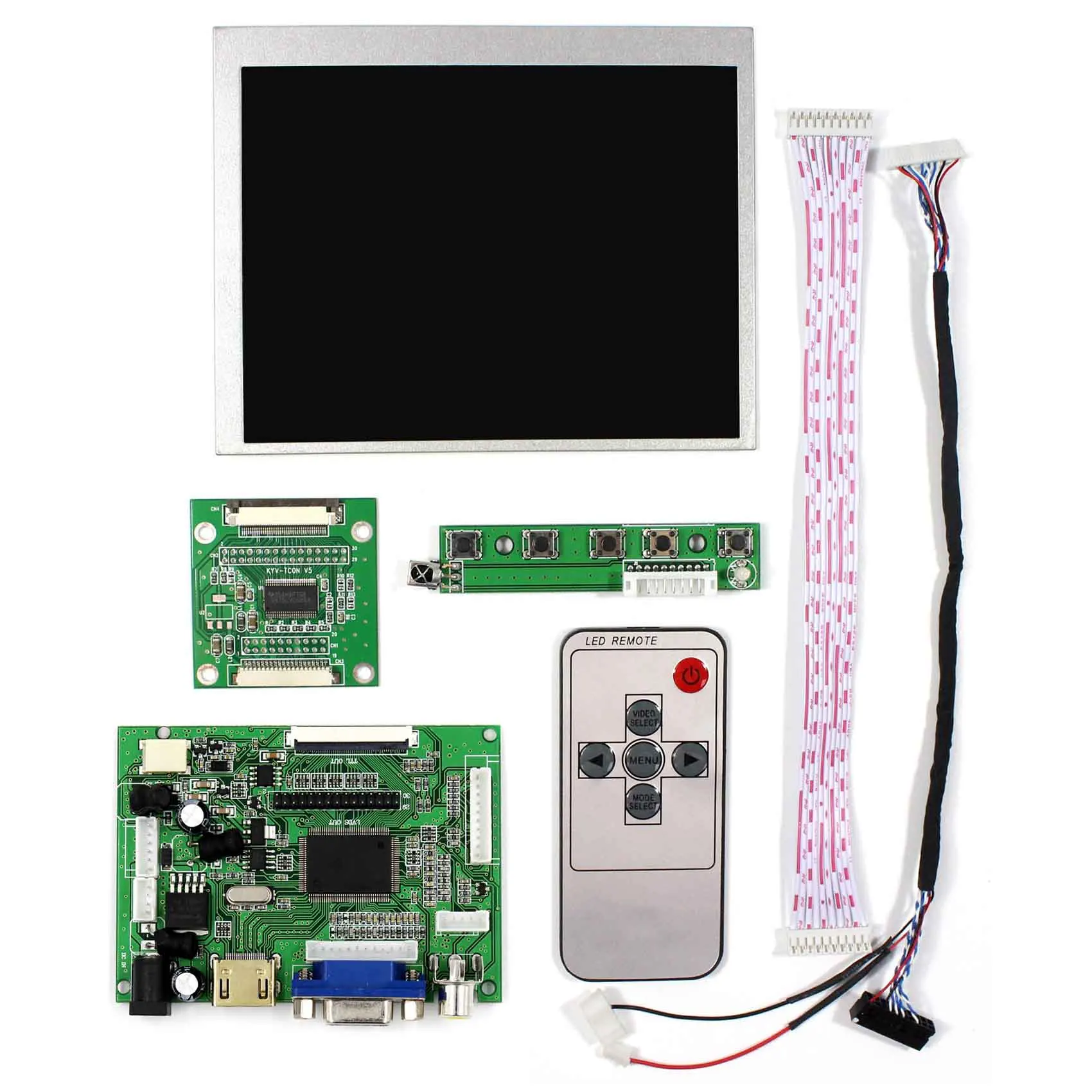 H DMI + VGA 2AV ЖК-дисплей драйвер платы LVDS Tcon с 5 6 дюймов 640X480 AT056TN53-V1 Экран | Электроника