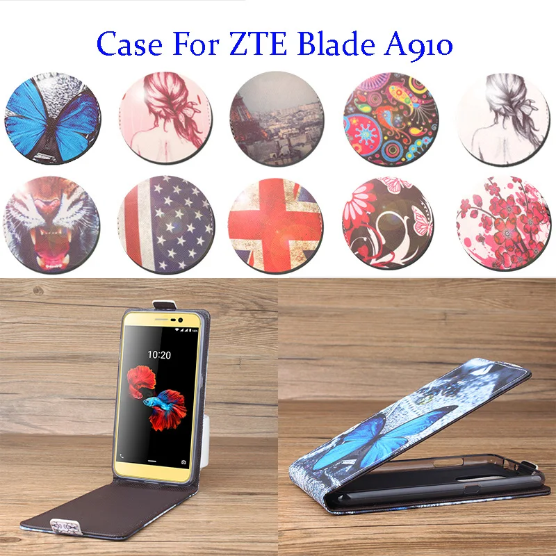 5 Inch Вертикальный флип окрашенные класса люкс для zte A910 чехол из искусственной