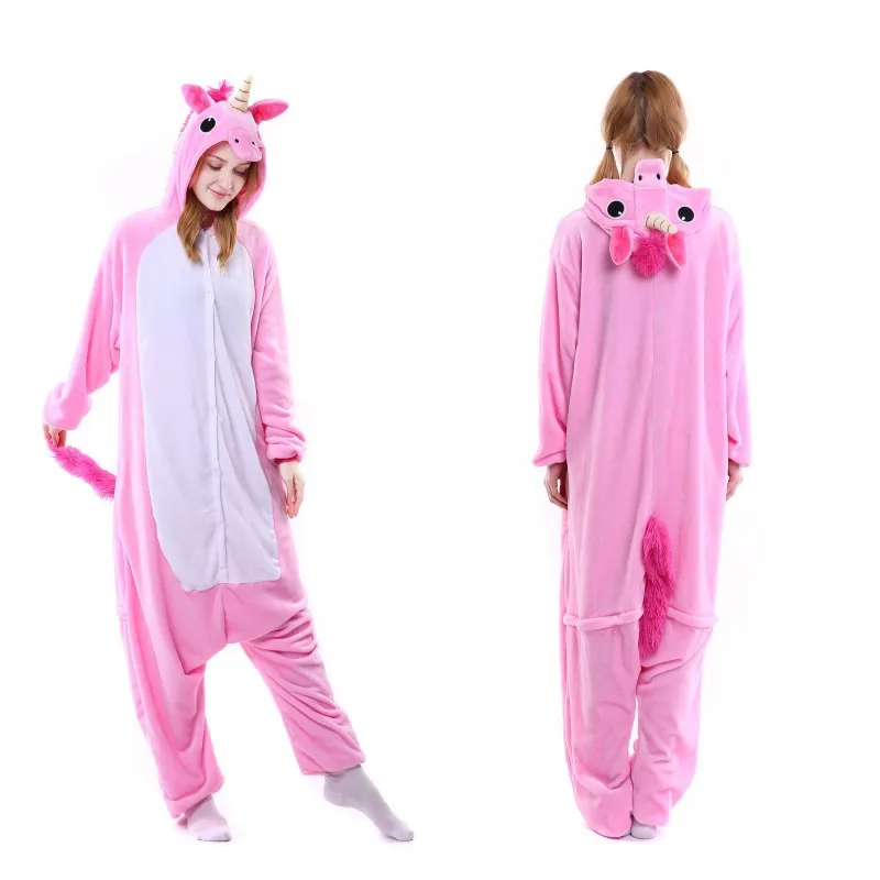 Фланель Onesie Женщины унисекс для взрослых Kigurumi пижамы животных костюмы