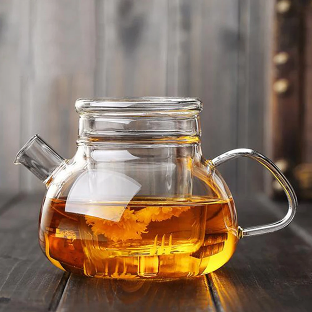750ml / 21 OZ Blooming Tea Loose Leaf Pot with Glass Strainer Microwavable Stovetop Safe Teaset Kettle Modern Life | Дом и сад